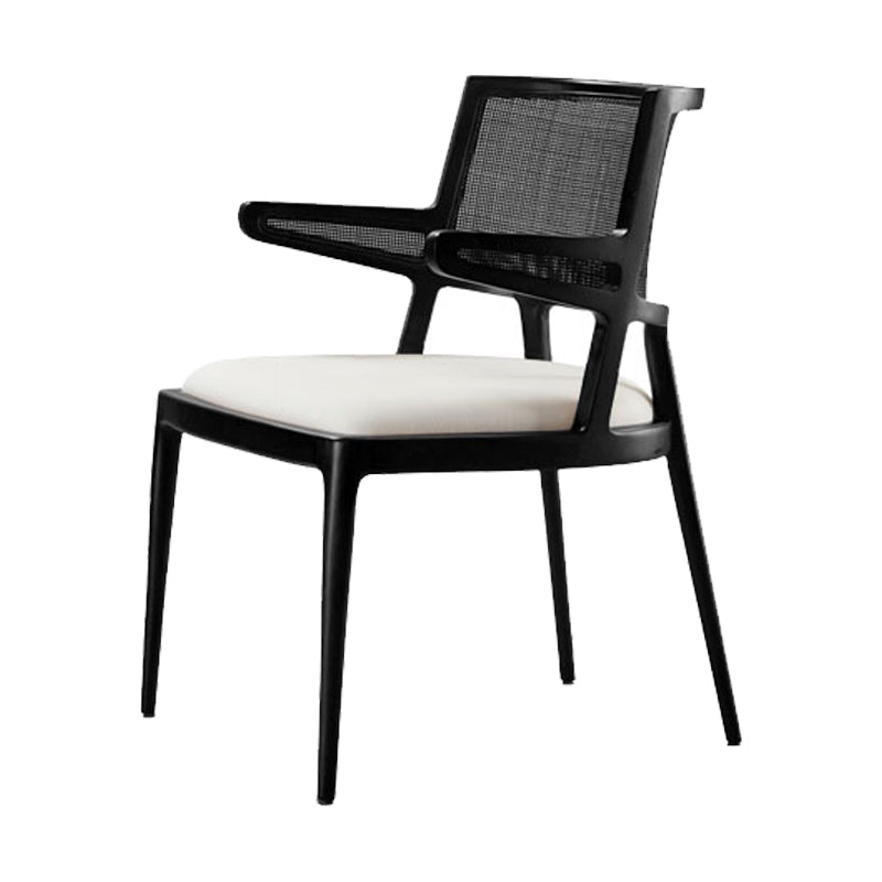 Contemporary Style Chair Wood Open Back Dining Room Chair for Dining Room Matte Black 1 Piece Clearhalo 'Dining Chairs' 'Dining Tables & Seating' 'dining_chair' 'furn' 'furn_dining_chair' 'Furniture' 'Kitchen & Dining Furniture' 7509657