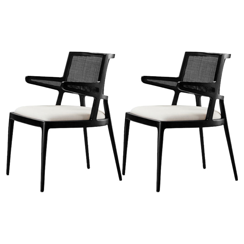 Contemporary Style Chair Wood Open Back Dining Room Chair for Dining Room Matte Black 2 Piece Set Clearhalo 'Dining Chairs' 'Dining Tables & Seating' 'dining_chair' 'furn' 'furn_dining_chair' 'Furniture' 'Kitchen & Dining Furniture' 7509660