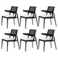 Contemporary Style Chair Wood Open Back Dining Room Chair for Dining Room Matte Black 6 Piece Set Clearhalo 'Dining Chairs' 'Dining Tables & Seating' 'dining_chair' 'furn' 'furn_dining_chair' 'Furniture' 'Kitchen & Dining Furniture' 7509663