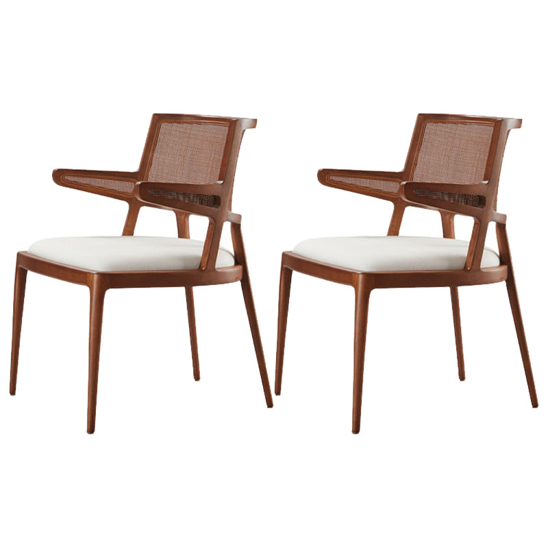 Contemporary Style Chair Wood Open Back Dining Room Chair for Dining Room Brown 2 Piece Set Clearhalo 'Dining Chairs' 'Dining Tables & Seating' 'dining_chair' 'furn' 'furn_dining_chair' 'Furniture' 'Kitchen & Dining Furniture' 7509667