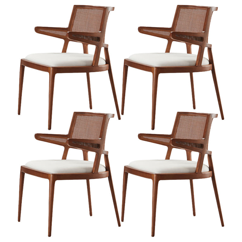 Contemporary Style Chair Wood Open Back Dining Room Chair for Dining Room Brown 4 Piece Set Clearhalo 'Dining Chairs' 'Dining Tables & Seating' 'dining_chair' 'furn' 'furn_dining_chair' 'Furniture' 'Kitchen & Dining Furniture' 7509668