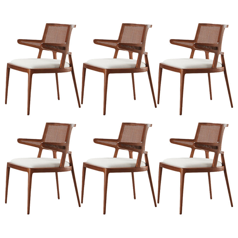 Contemporary Style Chair Wood Open Back Dining Room Chair for Dining Room Brown 6 Piece Set Clearhalo 'Dining Chairs' 'Dining Tables & Seating' 'dining_chair' 'furn' 'furn_dining_chair' 'Furniture' 'Kitchen & Dining Furniture' 7509669