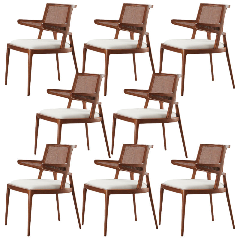 Contemporary Style Chair Wood Open Back Dining Room Chair for Dining Room Brown 8 Piece Set Clearhalo 'Dining Chairs' 'Dining Tables & Seating' 'dining_chair' 'furn' 'furn_dining_chair' 'Furniture' 'Kitchen & Dining Furniture' 7509670