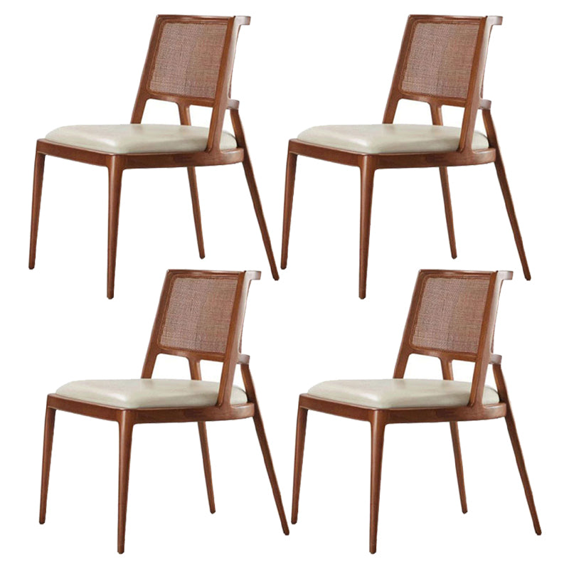Contemporary Style Chair Wood Open Back Dining Room Chair for Dining Room Light Brown 4 Piece Set Clearhalo 'Dining Chairs' 'Dining Tables & Seating' 'dining_chair' 'furn' 'furn_dining_chair' 'Furniture' 'Kitchen & Dining Furniture' 7509673