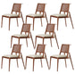 Contemporary Style Chair Wood Open Back Dining Room Chair for Dining Room Light Brown 8 Piece Set Clearhalo 'Dining Chairs' 'Dining Tables & Seating' 'dining_chair' 'furn' 'furn_dining_chair' 'Furniture' 'Kitchen & Dining Furniture' 7509675