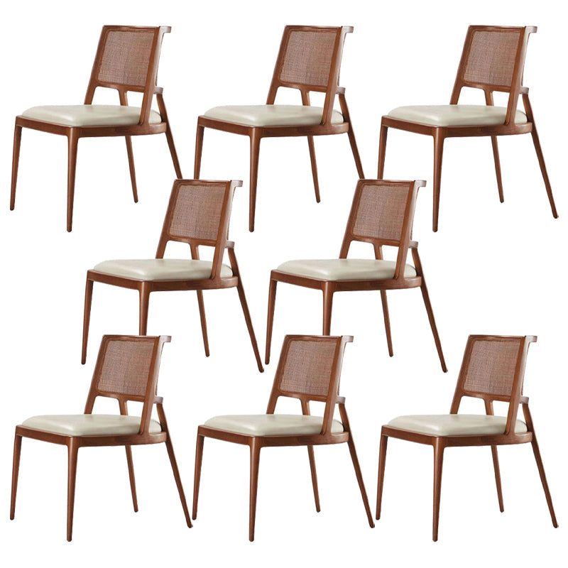 Contemporary Style Chair Wood Open Back Dining Room Chair for Dining Room Light Brown 8 Piece Set Clearhalo 'Dining Chairs' 'Dining Tables & Seating' 'dining_chair' 'furn' 'furn_dining_chair' 'Furniture' 'Kitchen & Dining Furniture' 7509675