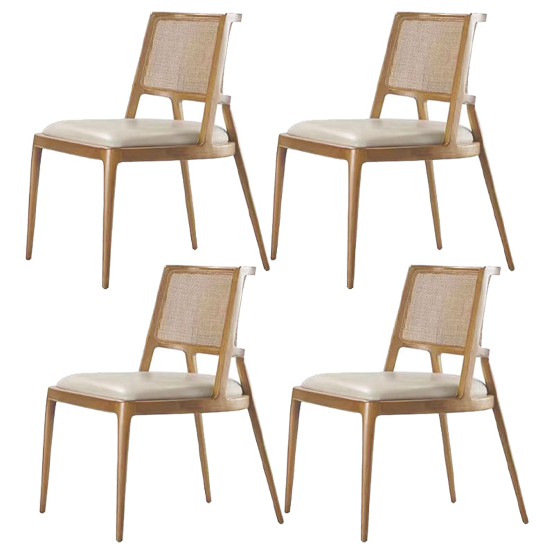 Contemporary Style Chair Wood Open Back Dining Room Chair for Dining Room Natural 4 Piece Set Clearhalo 'Dining Chairs' 'Dining Tables & Seating' 'dining_chair' 'furn' 'furn_dining_chair' 'Furniture' 'Kitchen & Dining Furniture' 7509678