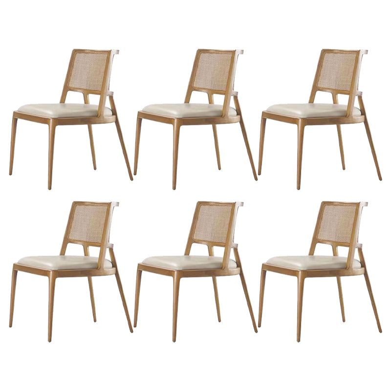 Contemporary Style Chair Wood Open Back Dining Room Chair for Dining Room Natural 6 Piece Set Clearhalo 'Dining Chairs' 'Dining Tables & Seating' 'dining_chair' 'furn' 'furn_dining_chair' 'Furniture' 'Kitchen & Dining Furniture' 7509679