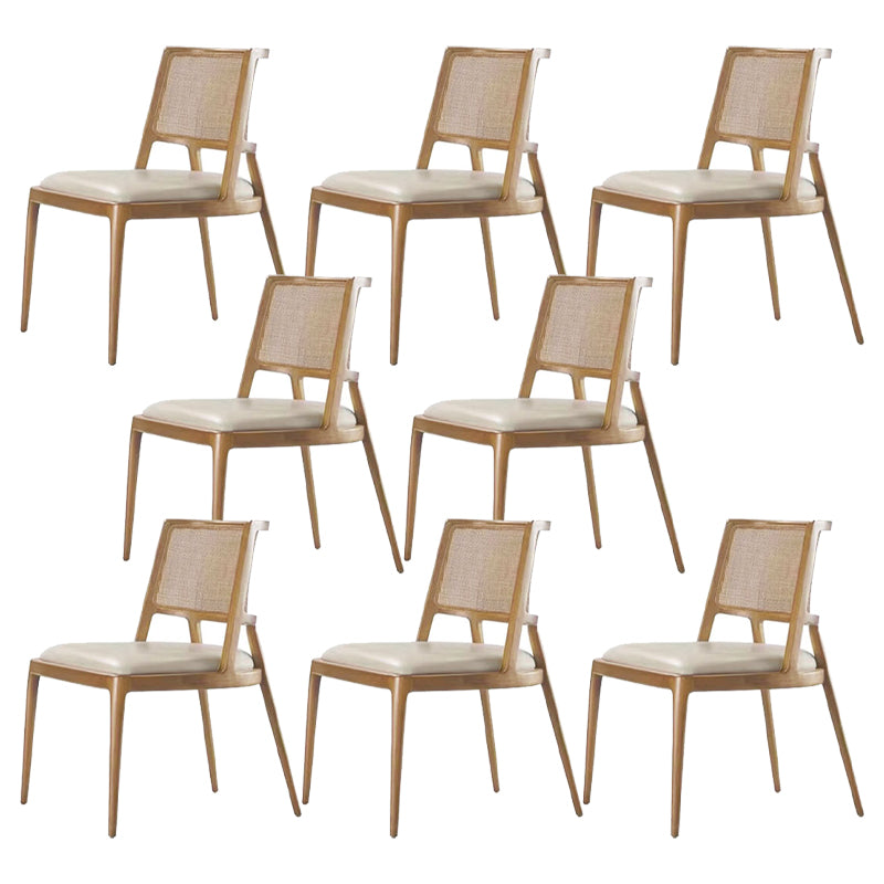 Contemporary Style Chair Wood Open Back Dining Room Chair for Dining Room Natural 8 Piece Set Clearhalo 'Dining Chairs' 'Dining Tables & Seating' 'dining_chair' 'furn' 'furn_dining_chair' 'Furniture' 'Kitchen & Dining Furniture' 7509680