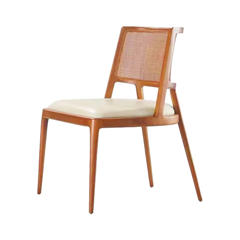 Contemporary Style Chair Wood Open Back Dining Room Chair for Dining Room Cherry Wood 1 Piece Clearhalo 'Dining Chairs' 'Dining Tables & Seating' 'dining_chair' 'furn' 'furn_dining_chair' 'Furniture' 'Kitchen & Dining Furniture' 7509681