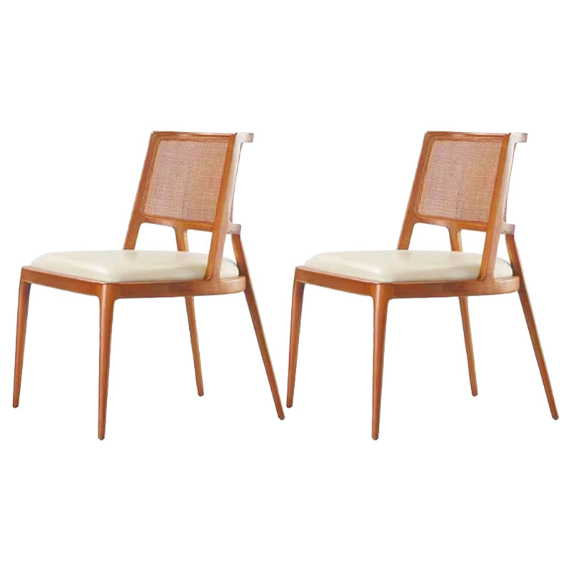 Contemporary Style Chair Wood Open Back Dining Room Chair for Dining Room Cherry Wood 2 Piece Set Clearhalo 'Dining Chairs' 'Dining Tables & Seating' 'dining_chair' 'furn' 'furn_dining_chair' 'Furniture' 'Kitchen & Dining Furniture' 7509682