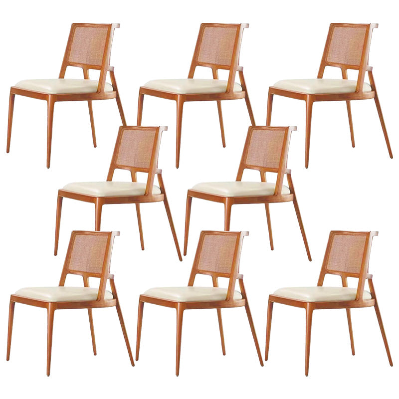 Contemporary Style Chair Wood Open Back Dining Room Chair for Dining Room Cherry Wood 8 Piece Set Clearhalo 'Dining Chairs' 'Dining Tables & Seating' 'dining_chair' 'furn' 'furn_dining_chair' 'Furniture' 'Kitchen & Dining Furniture' 7509685