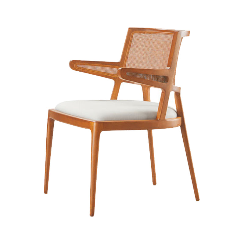 Contemporary Style Chair Wood Open Back Dining Room Chair for Dining Room Cherry 1 Piece Clearhalo 'Dining Chairs' 'Dining Tables & Seating' 'dining_chair' 'furn' 'furn_dining_chair' 'Furniture' 'Kitchen & Dining Furniture' 7509686