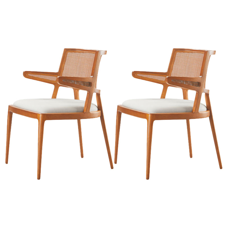 Contemporary Style Chair Wood Open Back Dining Room Chair for Dining Room Cherry 2 Piece Set Clearhalo 'Dining Chairs' 'Dining Tables & Seating' 'dining_chair' 'furn' 'furn_dining_chair' 'Furniture' 'Kitchen & Dining Furniture' 7509687