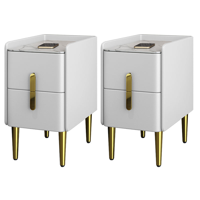 Comodino moderno di accento per il comodino in pietra con 2 cassetti