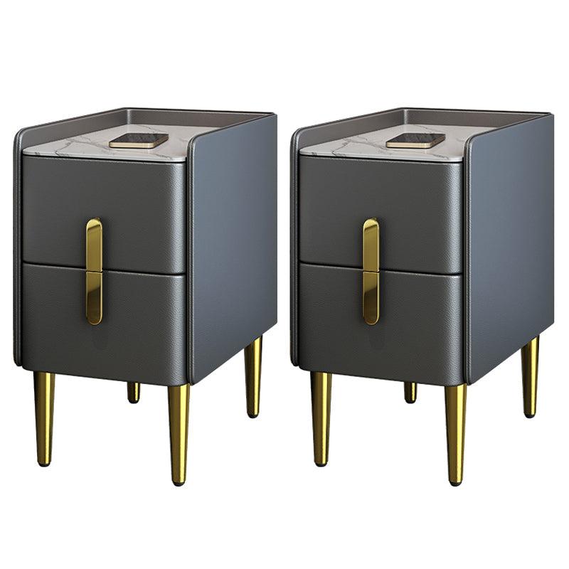 Comodino moderno di accento per il comodino in pietra con 2 cassetti