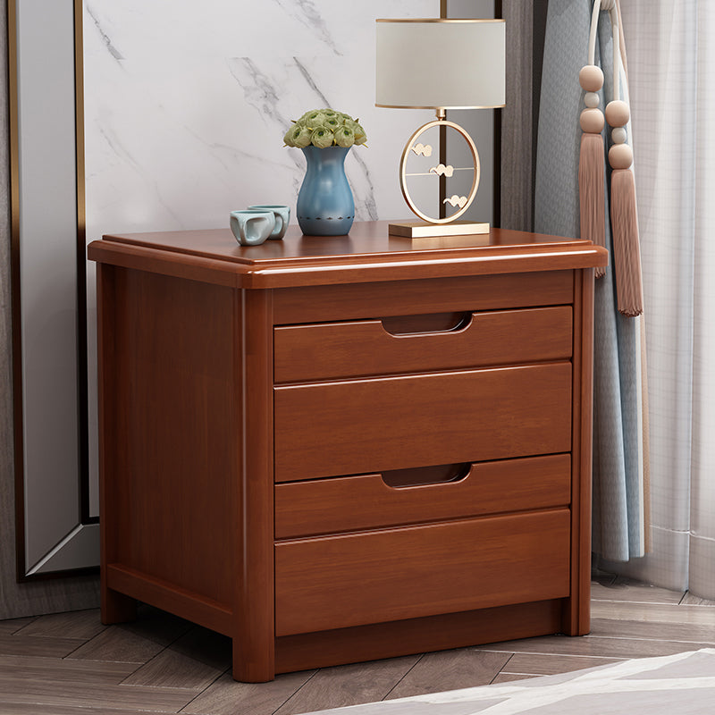 Solid Wood Accent Table Nightstand Modern Nightstand with Drawers Medium Wood 1 Piece Clearhalo 'Bedroom Furniture' 'furn' 'furn_night_stand' 'Furniture' 'night_stand' 'Nightstands' 7517085