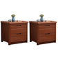 Solid Wood Accent Table Nightstand Modern Nightstand with Drawers Medium Wood 2 Piece Set Clearhalo 'Bedroom Furniture' 'furn' 'furn_night_stand' 'Furniture' 'night_stand' 'Nightstands' 7517087