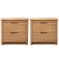 Solid Wood Accent Table Nightstand Modern Nightstand with Drawers Natural 2 Piece Set Clearhalo 'Bedroom Furniture' 'furn' 'furn_night_stand' 'Furniture' 'night_stand' 'Nightstands' 7517090