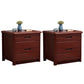 Solid Wood Accent Table Nightstand Modern Nightstand with Drawers Brown 2 Piece Set Clearhalo 'Bedroom Furniture' 'furn' 'furn_night_stand' 'Furniture' 'night_stand' 'Nightstands' 7517094