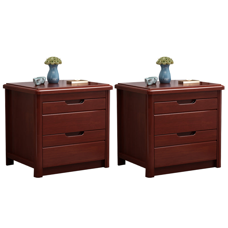 Solid Wood Accent Table Nightstand Modern Nightstand with Drawers Brown 2 Piece Set Clearhalo 'Bedroom Furniture' 'furn' 'furn_night_stand' 'Furniture' 'night_stand' 'Nightstands' 7517094