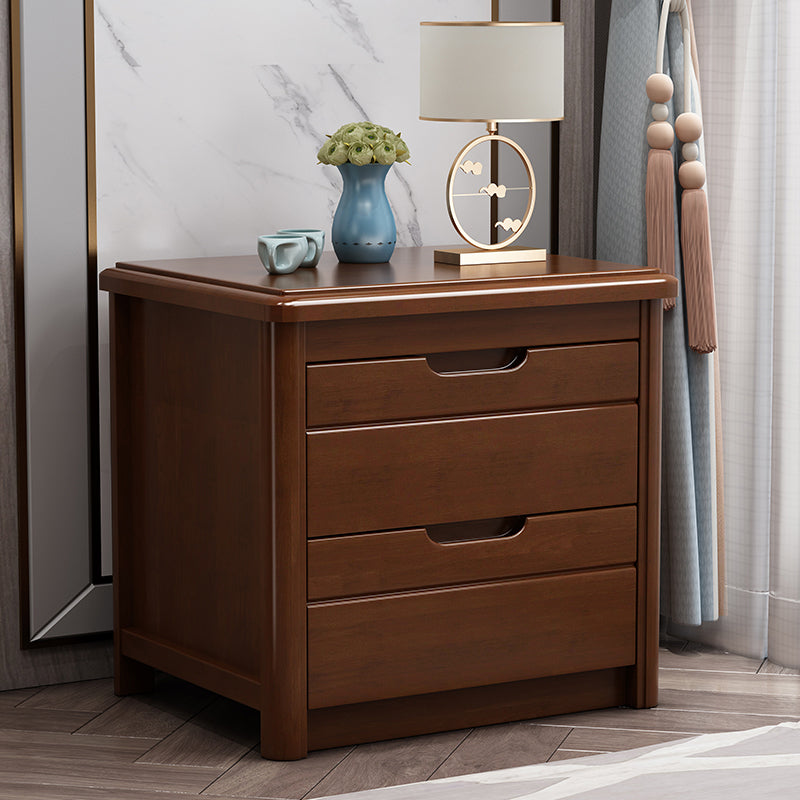 Solid Wood Accent Table Nightstand Modern Nightstand with Drawers Dark Walnut 1 Piece Clearhalo 'Bedroom Furniture' 'furn' 'furn_night_stand' 'Furniture' 'night_stand' 'Nightstands' 7517100