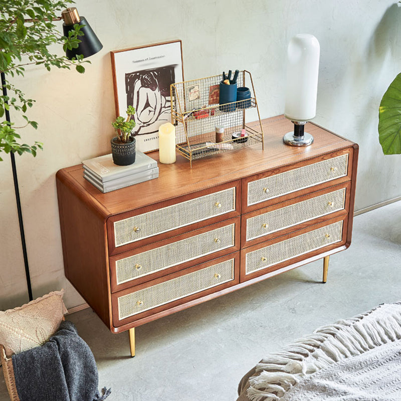 Comer de almacenamiento Glam Storage Cofre de madera sólida Cofre de almacenamiento con cajones