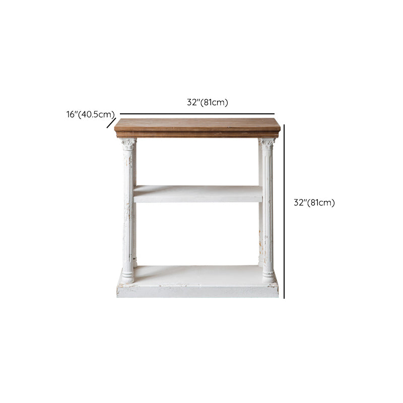 Rectangle Shape French Country Console Table White Wood Sofa Table Clearhalo 'Console Tables' 'console_tables' 'Entry & Mudroom Furniture' 'furn' 'furn_console_tables' 'Furniture' 7517231