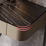 Half Moon Shape Contemporary Console Table Stone White/Black Console Sofa Table