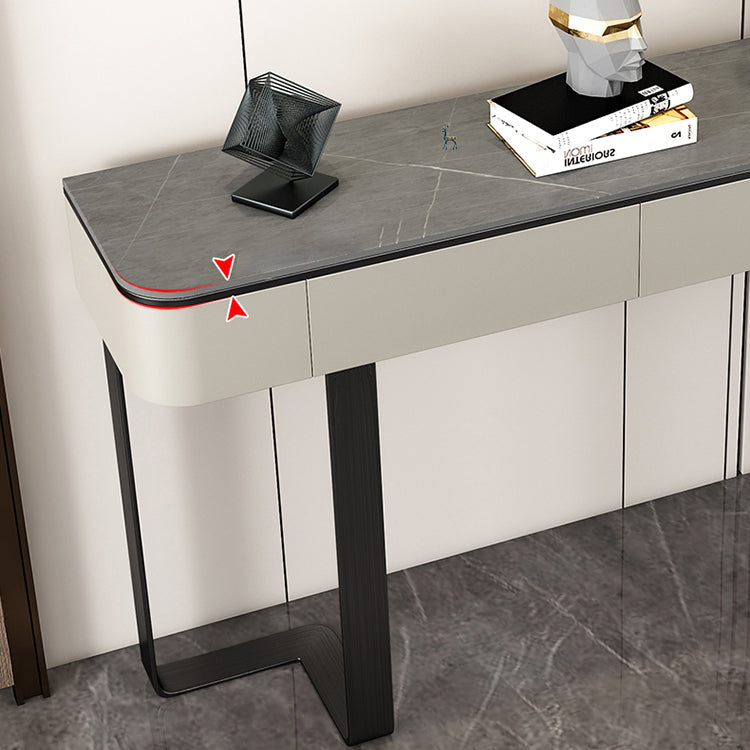 I cassetti della console glam a mezza luna includevano tavolo accento per la sala