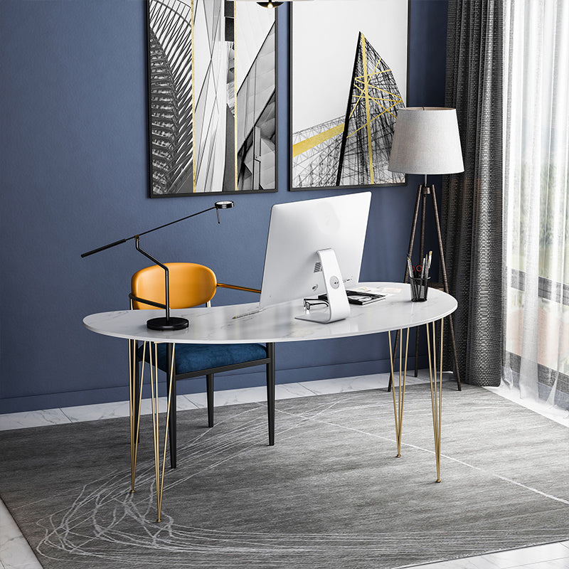 Escritorio de computadora de glam moderno oro 29.5 "H Base Base Desk de oficina