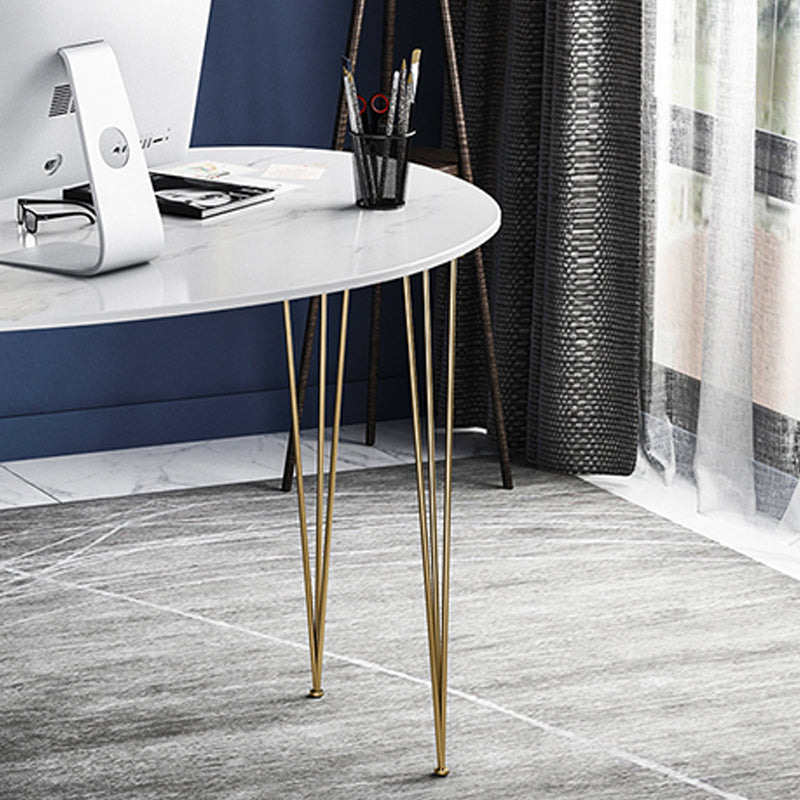 Escritorio de computadora de glam moderno oro 29.5 "H Base Base Desk de oficina