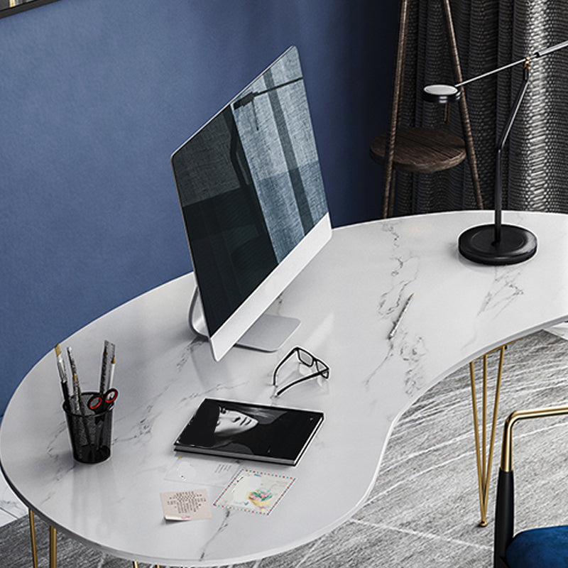 Escritorio de computadora de glam moderno oro 29.5 "H Base Base Desk de oficina