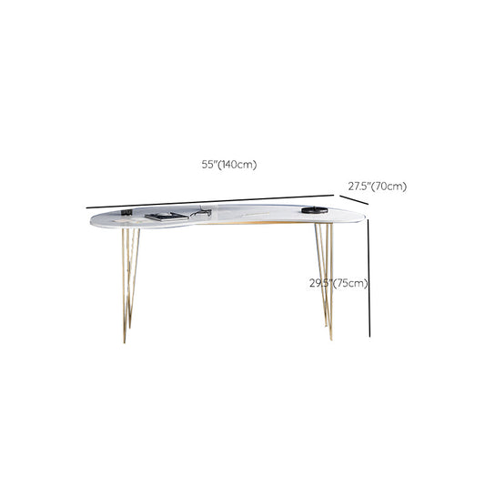 Bureau d'ordinateur glam moderne or 29,5 "H Base de bureau en épingle à cheveux