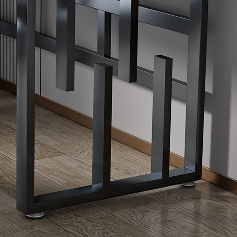 Bureau de bureau moderne de forme rectangulaire Bureau d'écriture en pierre en blanc / gris