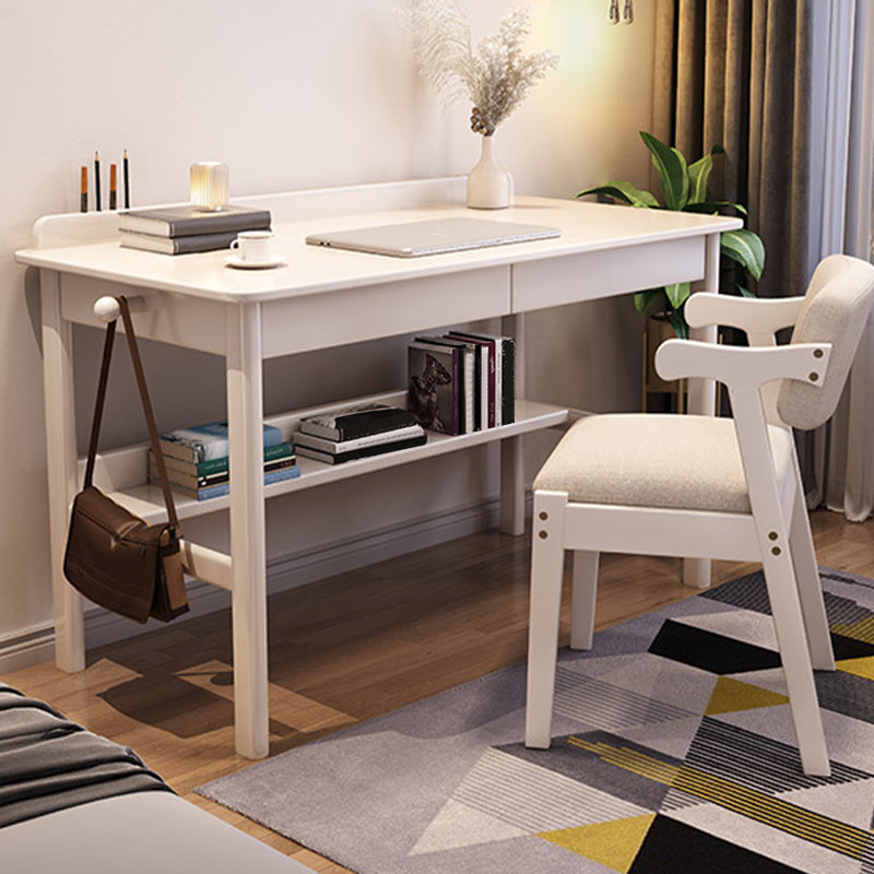 Modern massief houten thuiskantoor bureau 2 laden 29,5 inch H schrijfbureau