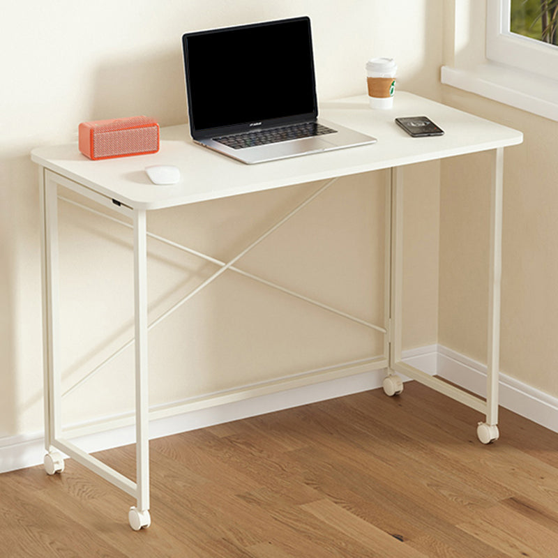Home pliant contemporain bureau d'écriture 29,5 "H bureau de bureau rectangulaire avec roues