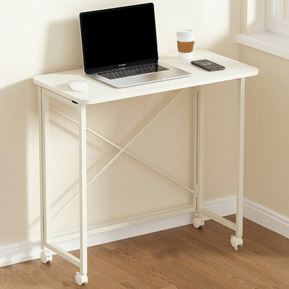 Home pliant contemporain bureau d'écriture 29,5 "H bureau de bureau rectangulaire avec roues