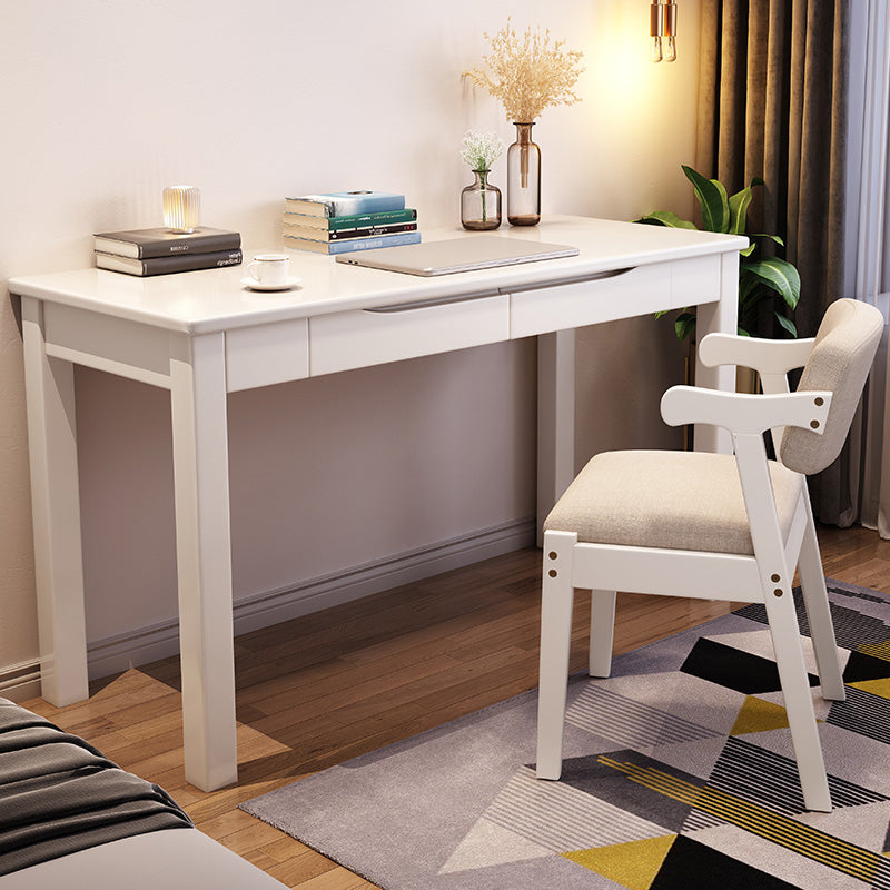 Bureau de bureau de base de base Parsons moderne Bureau d'écriture en bois massif avec tiroirs