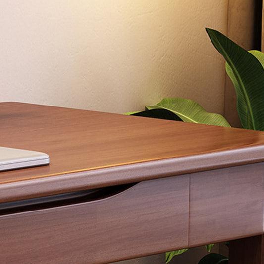 Bureau de bureau de base de base Parsons moderne Bureau d'écriture en bois massif avec tiroirs