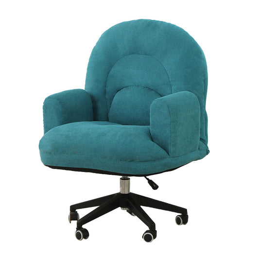 Modern Armless Office Chair Adjustable Seat Height Slide Chair Blue 1 Piece Without Footrest