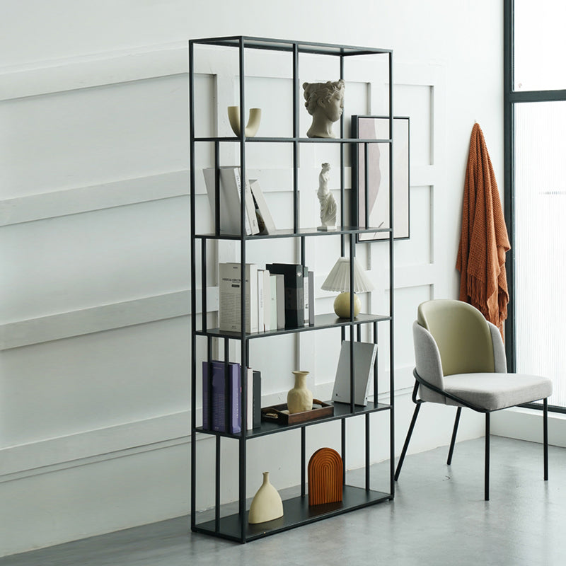Modern Style Open Back Bookshelf Standard Metal Bookcase with Shelves Clearhalo 'Bookcases' 'furn' 'furn_bookcases' 'Furniture' 'Office Furniture' 7518171