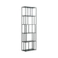 Modern Style Open Back Bookshelf Standard Metal Bookcase with Shelves 23.6"L x 11.8"W x 76.8"H Matte Black Clearhalo 'Bookcases' 'furn' 'furn_bookcases' 'Furniture' 'Office Furniture' 7518173