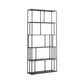 Modern Style Open Back Bookshelf Standard Metal Bookcase with Shelves 35.4"L x 11.8"W x 76.8"H Matte Black Clearhalo 'Bookcases' 'furn' 'furn_bookcases' 'Furniture' 'Office Furniture' 7518175