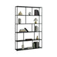 Modern Style Open Back Bookshelf Standard Metal Bookcase with Shelves 47.2"L x 11.8"W x 76.8"H Black Clearhalo 'Bookcases' 'furn' 'furn_bookcases' 'Furniture' 'Office Furniture' 7518177