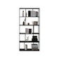Modern Style Open Back Bookshelf Standard Metal Bookcase with Shelves 35.4"L x 11.8"W x 76.8"H Black Clearhalo 'Bookcases' 'furn' 'furn_bookcases' 'Furniture' 'Office Furniture' 7518179