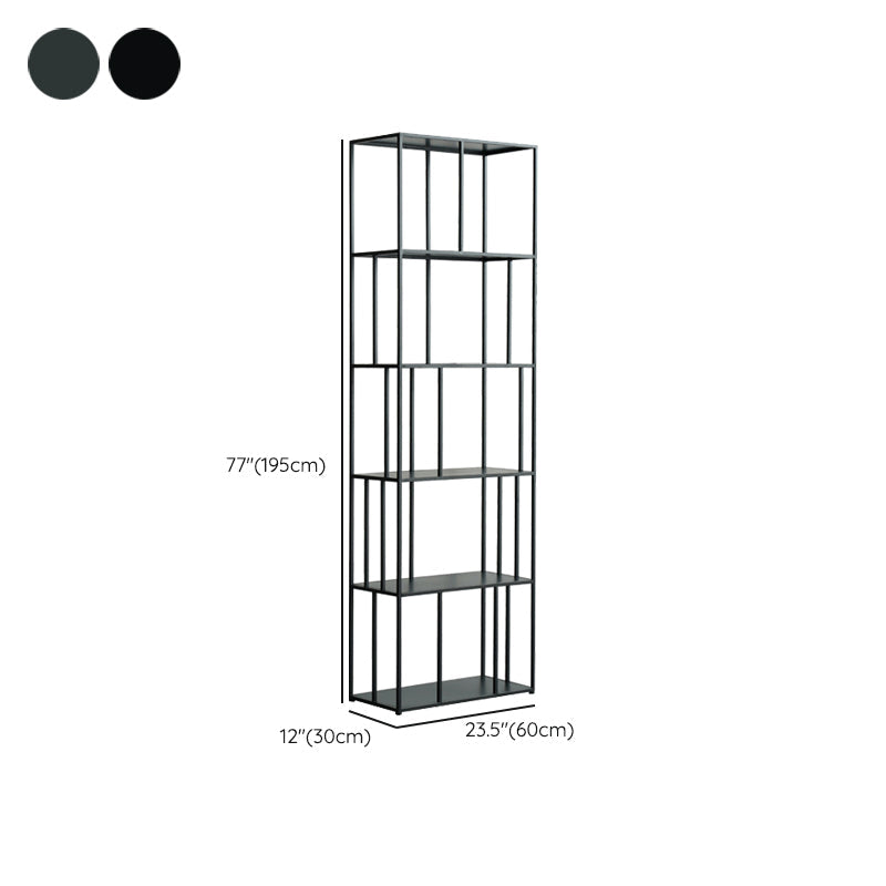 Modern Style Open Back Bookshelf Standard Metal Bookcase with Shelves Clearhalo 'Bookcases' 'furn' 'furn_bookcases' 'Furniture' 'Office Furniture' 7518184