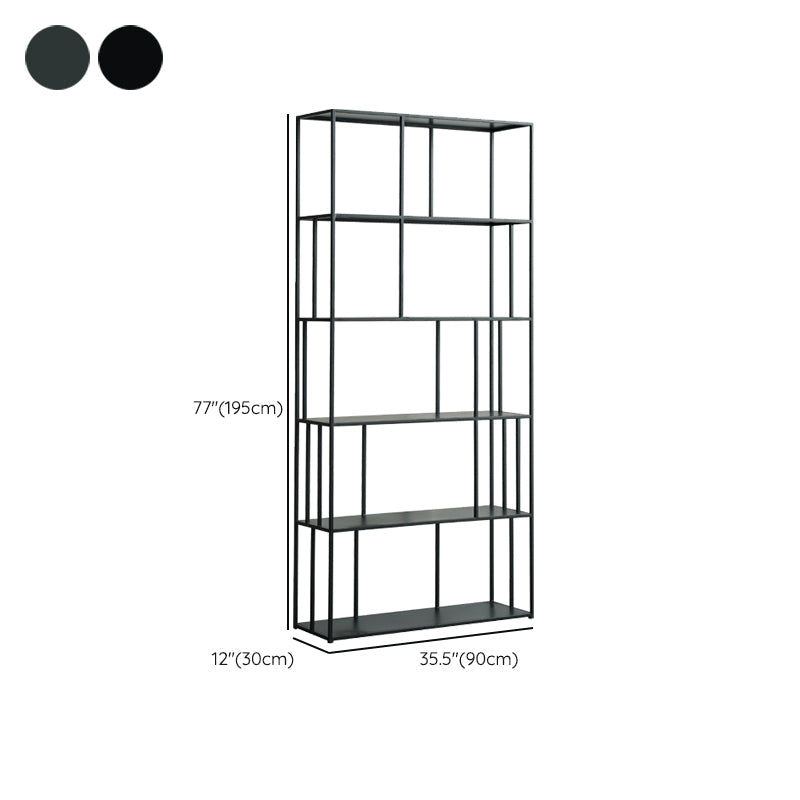 Modern Style Open Back Bookshelf Standard Metal Bookcase with Shelves Clearhalo 'Bookcases' 'furn' 'furn_bookcases' 'Furniture' 'Office Furniture' 7518185