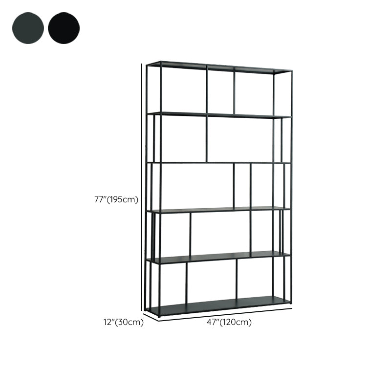 Modern Style Open Back Bookshelf Standard Metal Bookcase with Shelves Clearhalo 'Bookcases' 'furn' 'furn_bookcases' 'Furniture' 'Office Furniture' 7518186