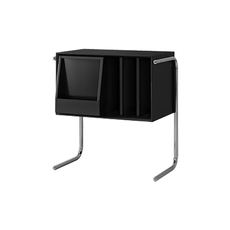 Modern Style Solid Wood Bookshelf Closed Back Bookcase with Doors Black Clearhalo 'Bookcases' 'furn' 'furn_bookcases' 'Furniture' 'Office Furniture' 7518188